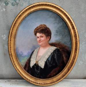 Paul-Eugène Kreder 19th Century Pastel of a Lady - Listed Artist