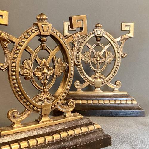 Early 19th Century Brass and Cast Iron Fire Iron Stands image-3