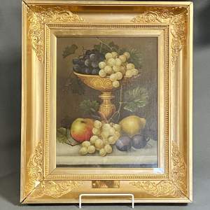19th Century Edwin Steele Oil on Canvas Still Life of Fruit
