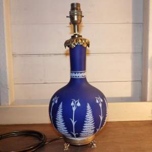 Wedgwood Jasperware Antique 19th Century Pottery Lamp Base