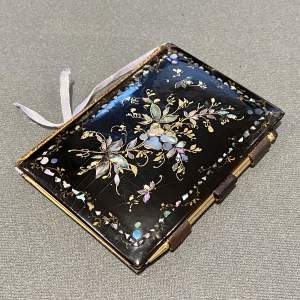 Victorian Papier Mache and Mother of Pearl Aide Memoire