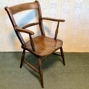 19th Century Ash and Elm Windsor Bar Back Chair