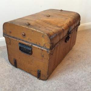 Small Antique 19th Century Painted Tin Travel Trunk