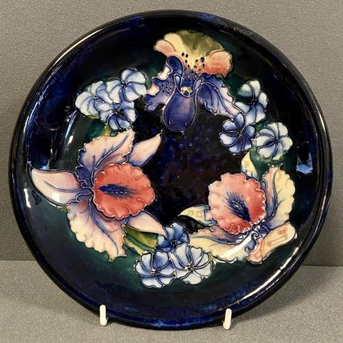 Moorcroft Orchid and Iris Blue Plate image-1