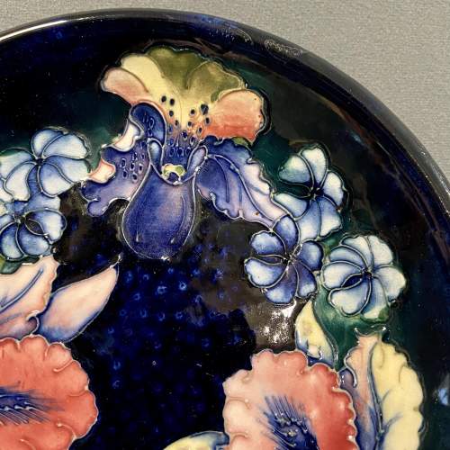 Moorcroft Orchid and Iris Blue Plate image-2