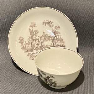 Mid 18th Century Worcester Tea Bowl and Saucer
