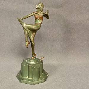 Art Deco Cold Painted Spelter Table Striker