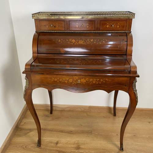 Fine Quality Rosewood and Marquetry Bonheur Du Jour - Circa 1870 image-1