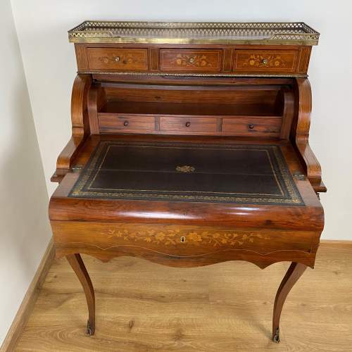 Fine Quality Rosewood and Marquetry Bonheur Du Jour - Circa 1870 image-3