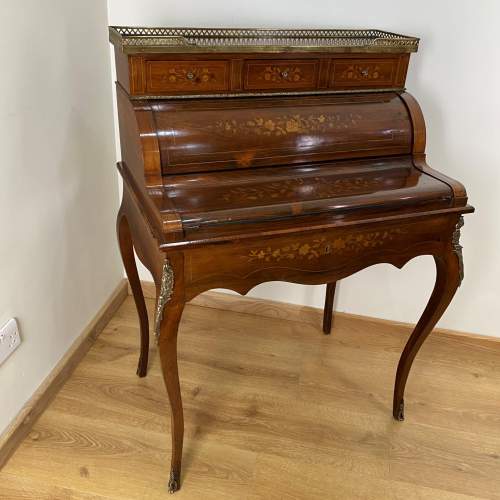 Fine Quality Rosewood and Marquetry Bonheur Du Jour - Circa 1870 image-5