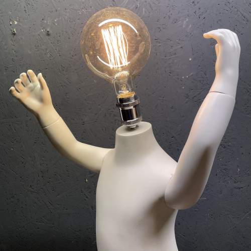 An Unusual and Unique Repurposed Child Mannequin Lamp - A image-2