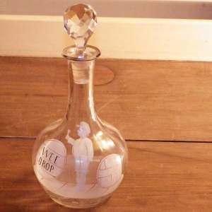 Mary Gregory Style Rare Antique Wee Drop Glass Decanter