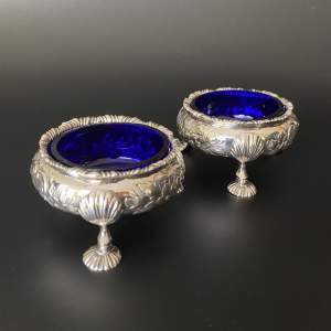 Pair of Victorian Silver Salt Cellars by Henry Holland 1844