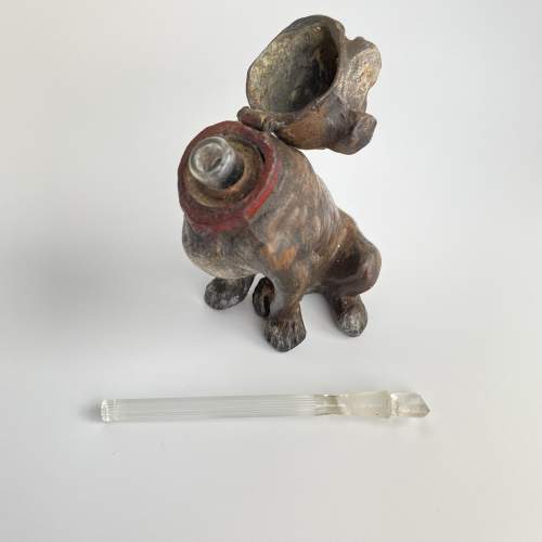 Austrian Cold Painted Bronze Dog Scent Bottle - Late 19th Century image-5