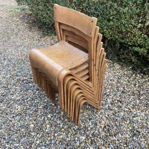 Set Of Eight Childs Stacking Chairs