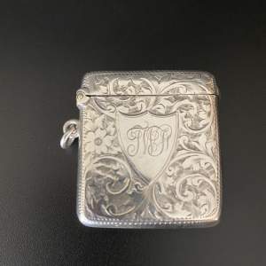 Silver Vesta Case with Shield Cartouche