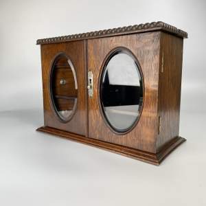 Golden Oak Tobacco and Pipe Cabinet