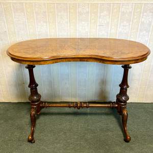 Victorian Walnut Kidney Shaped Table