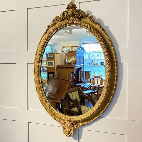 Victorian Oval Gilt Gesso Wall Mirror image-1