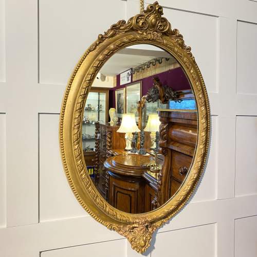 Victorian Oval Gilt Gesso Wall Mirror image-2