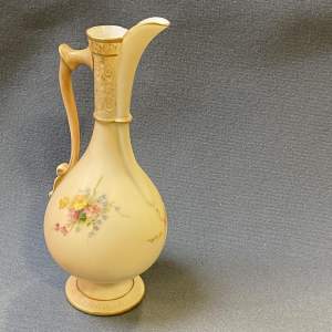 19th Century Royal Worcester Blush Ivory Porcelain Ewer