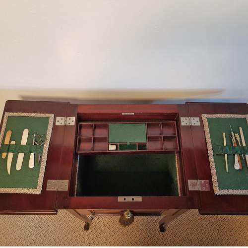 Elegant Edwardian Mahogany Sewing Table Work Box image-2
