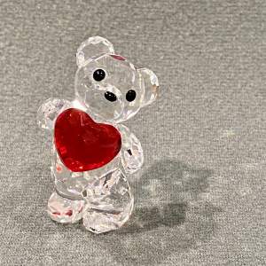 Swarovski Crystal Teddy Bear with Red Heart
