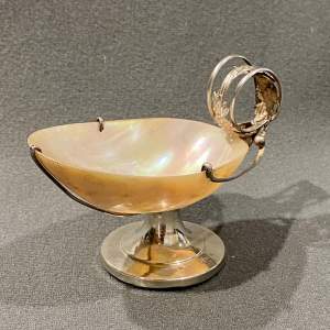 Art Nouveau Silver and Mother of Pearl Caviar Dish