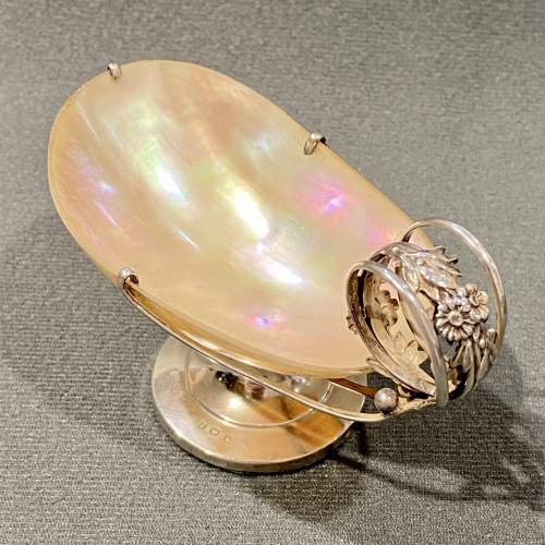 Art Nouveau Silver and Mother of Pearl Caviar Dish image-2