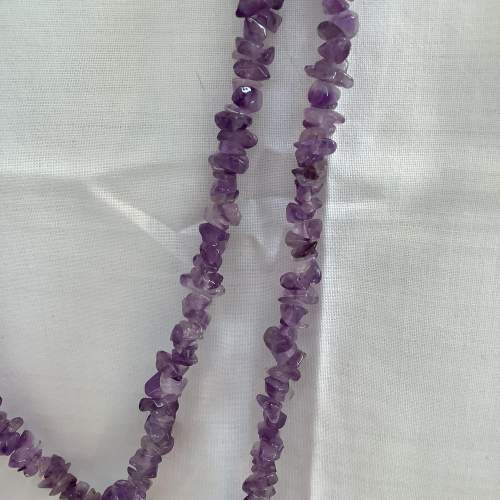 Amazingly Long Polished Amethyst Necklace image-2
