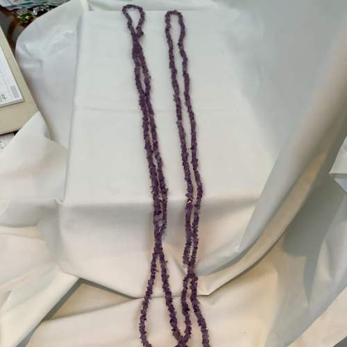Amazingly Long Polished Amethyst Necklace image-4