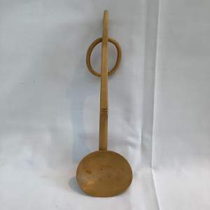 Vintage Welsh Sycamore Love Spoon Ladle