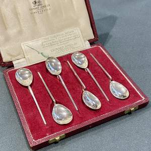 Set of Six Sheffield Silver Leonard Jones Replica Corinium Spoons