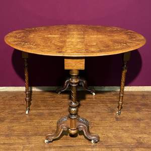 19th Century Inlaid Walnut Sutherland Table