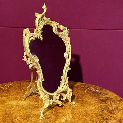Rococo Style Brass Table Mirror image-1