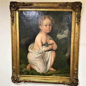 Oil on Canvas - Portrait - Young Child  - 19th Century