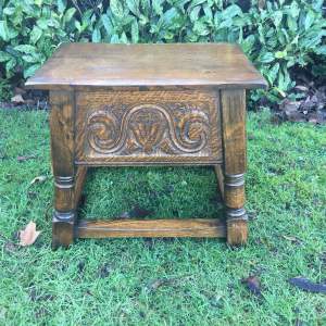 Solid Oak Carved Lidded Jacobean Style Chest