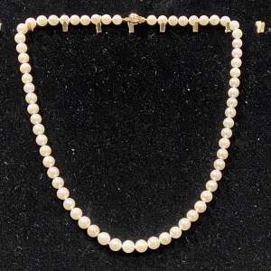 18ct Gold Clasped Cultured Pearl Necklace