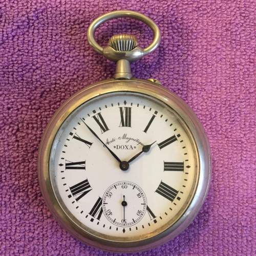 Large Goliath Stainless Steel Pocket Watch By Doxa image-1