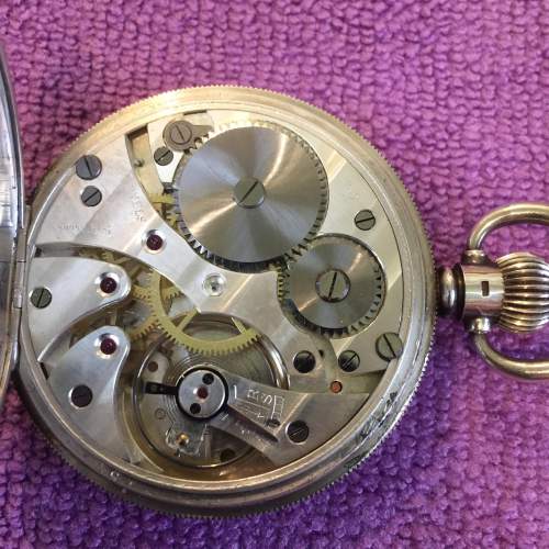 Swiss Silver Pocket Watch With Military Face Circa 1937 image-2