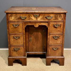 Queen Anne Period Walnut Kneehole Desk