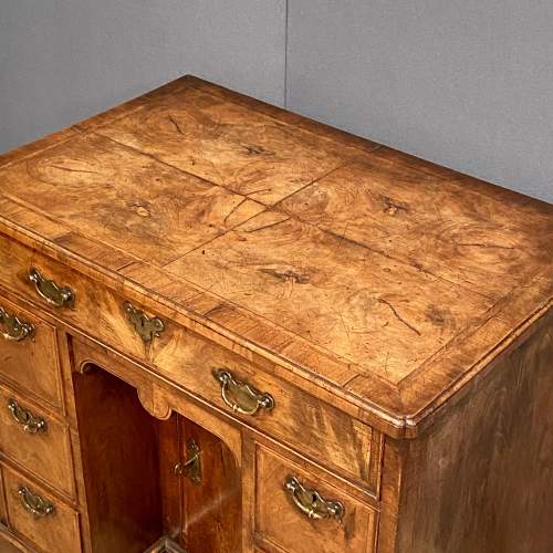 Queen Anne Period Walnut Kneehole Desk image-3