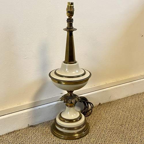 20th Century White Painted and Brass Plated Lamp image-1
