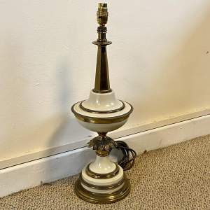 20th Century White Painted and Brass Plated Lamp