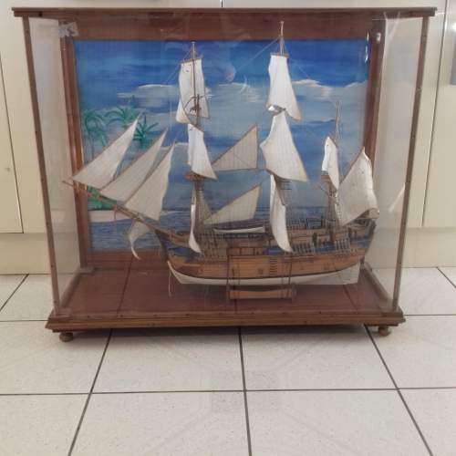 Hand Built Model of a Ship in a Cabinet image-3