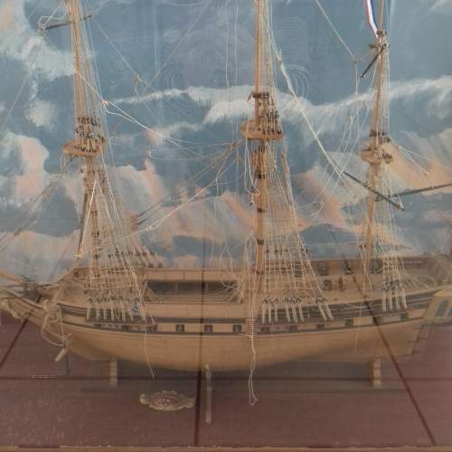 Hand Built Model Ship in Cabinet image-4