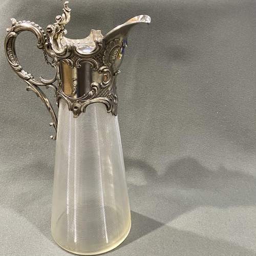 19th Century Silver Plated and Glass Claret Jug image-1