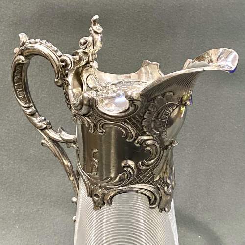 19th Century Silver Plated and Glass Claret Jug image-2