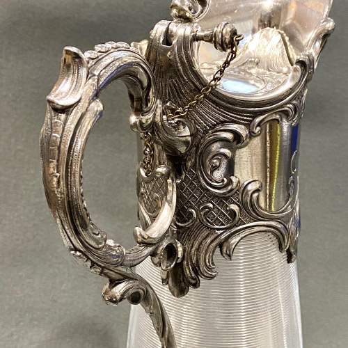 19th Century Silver Plated and Glass Claret Jug image-3