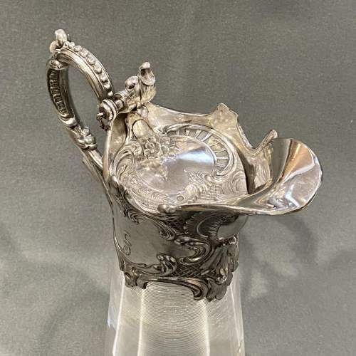 19th Century Silver Plated and Glass Claret Jug image-4